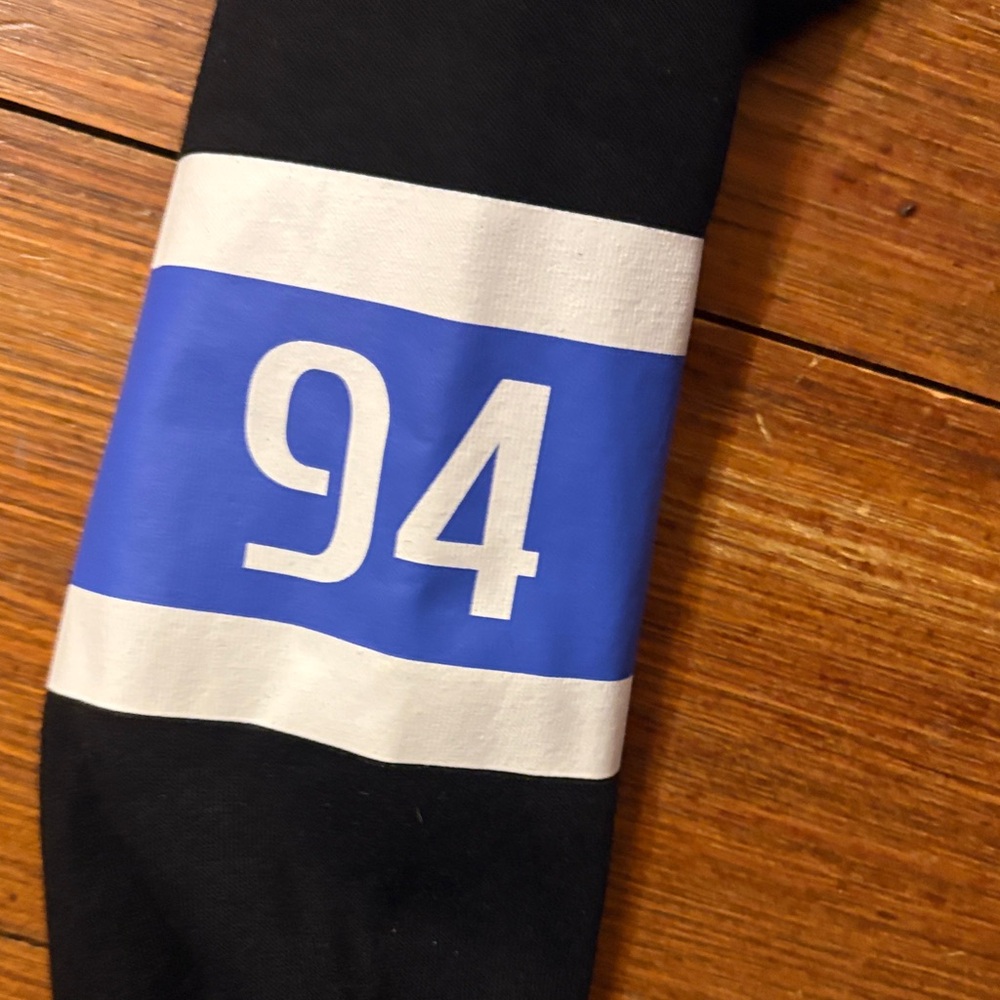 Sony Black Hoodie with White PlayStation Logo and Blue Sleeve Stripes - Picture 3 of 5